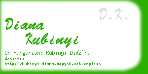 diana kubinyi business card